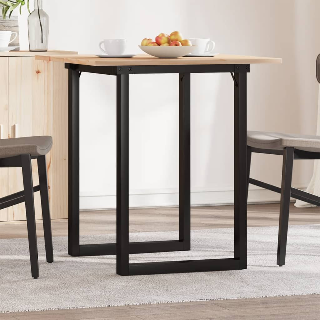 vidaXL Esstisch O-Gestell 60x60x75 cm Massivholz Kiefer und Stahl