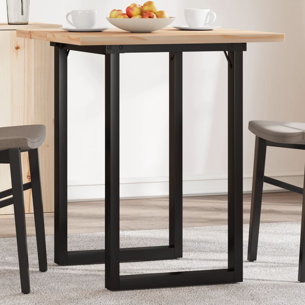 vidaXL Esstisch O-Gestell 70x70x75,5 cm Massivholz Kiefer & Stahl