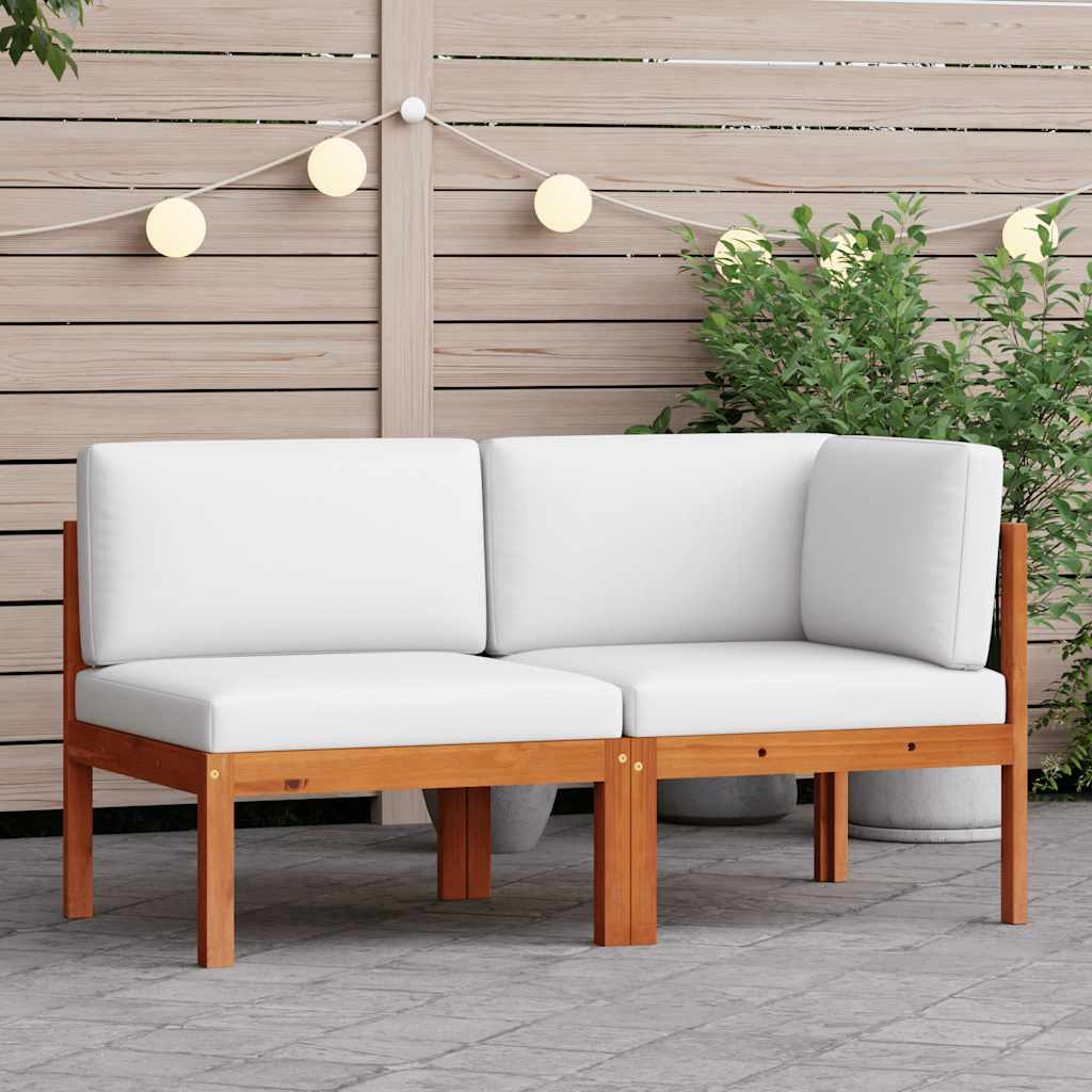 vidaXL 2-teiliges Garten-Lounge-Set mit Kissen Holz Akazie & Seil