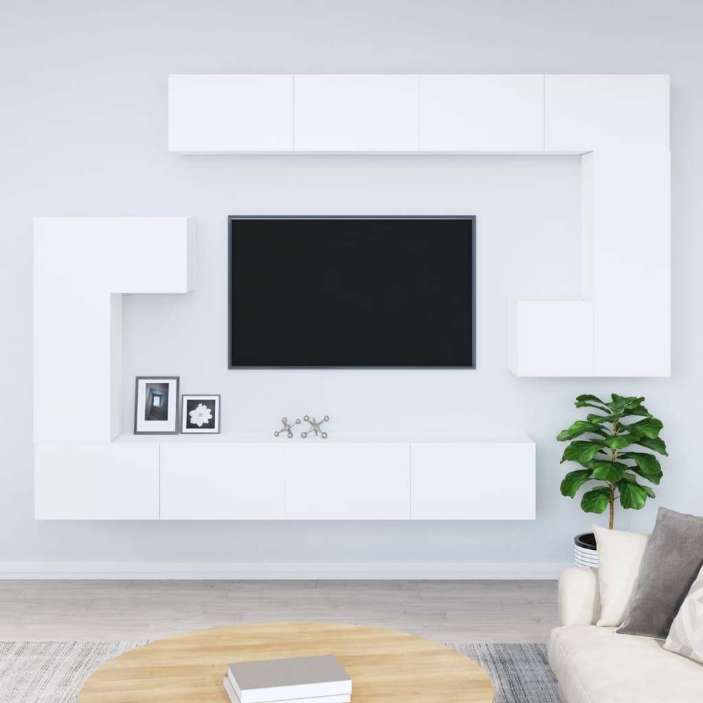 vidaXL TV-Wandschrank Weiß Holzwerkstoff