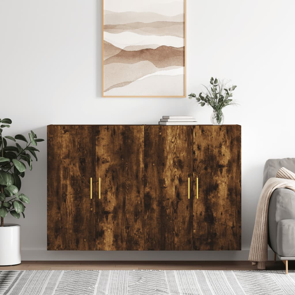 vidaXL Wandschränke 2 Stk. Räuchereiche 69,5x34x90 cm