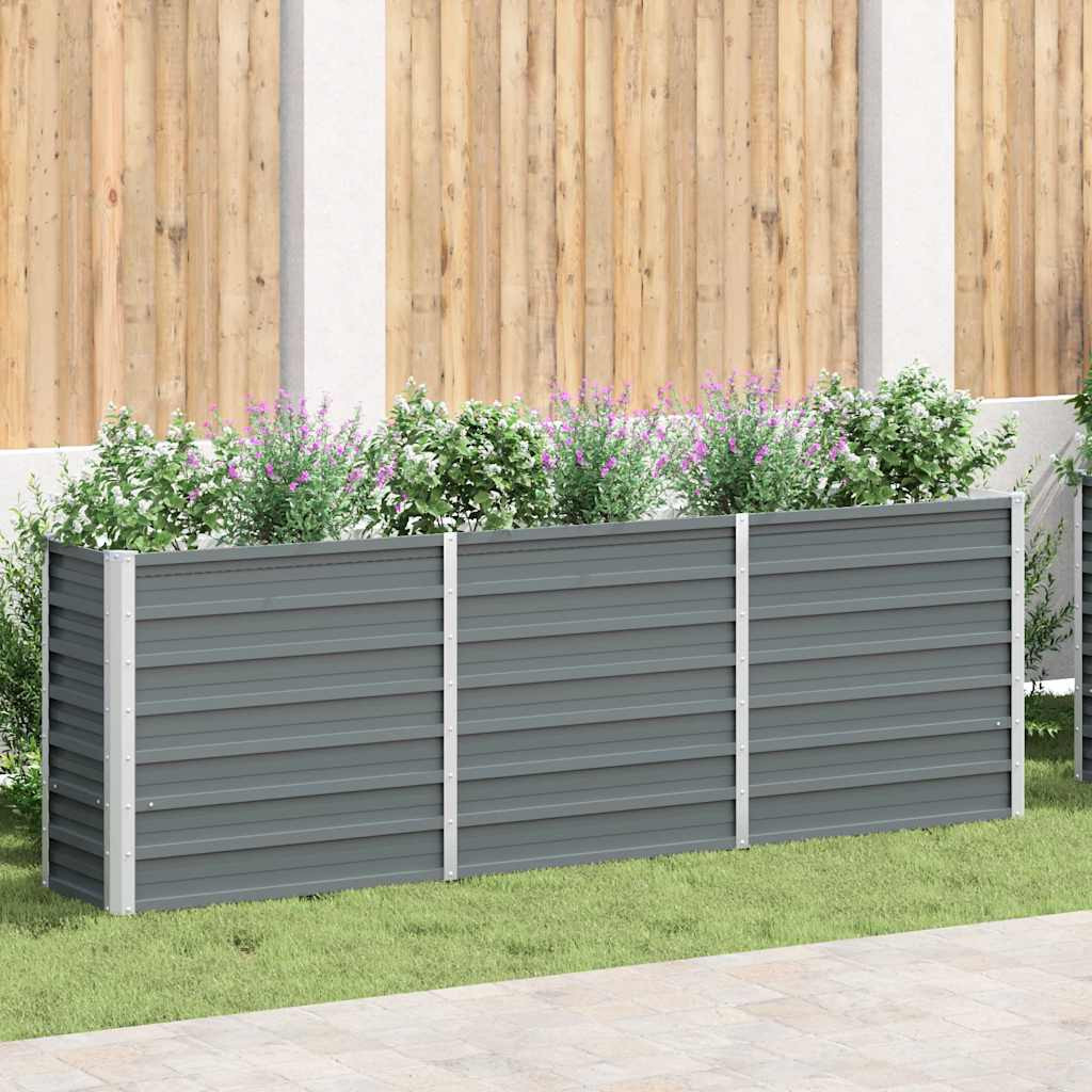 vidaXL Hochbeet Verzinkter Stahl 240x40x77 cm Grau