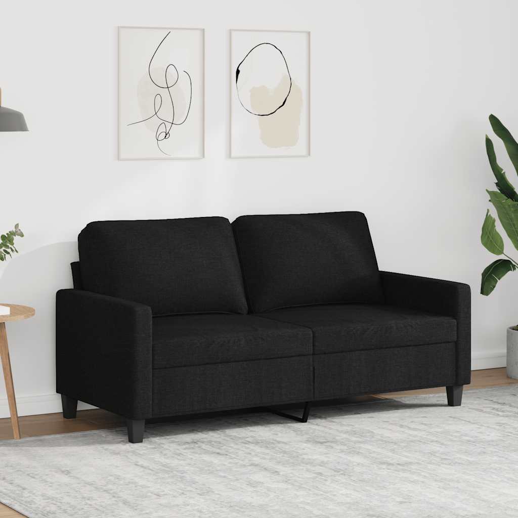 vidaXL 2-Sitzer-Sofa Schwarz 140 cm Stoff