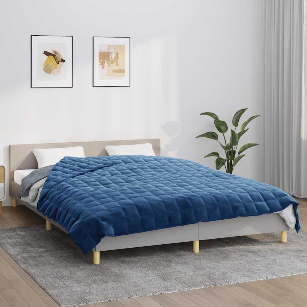 vidaXL Gewichtsdecke Blau 220x235 cm 11 kg Stoff
