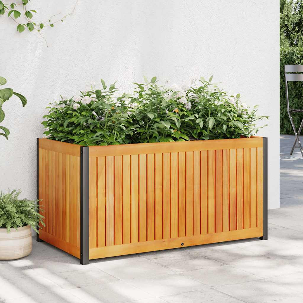 vidaXL Pflanzkübel 85x45x44 cm Massivholz Akazie und Stahl
