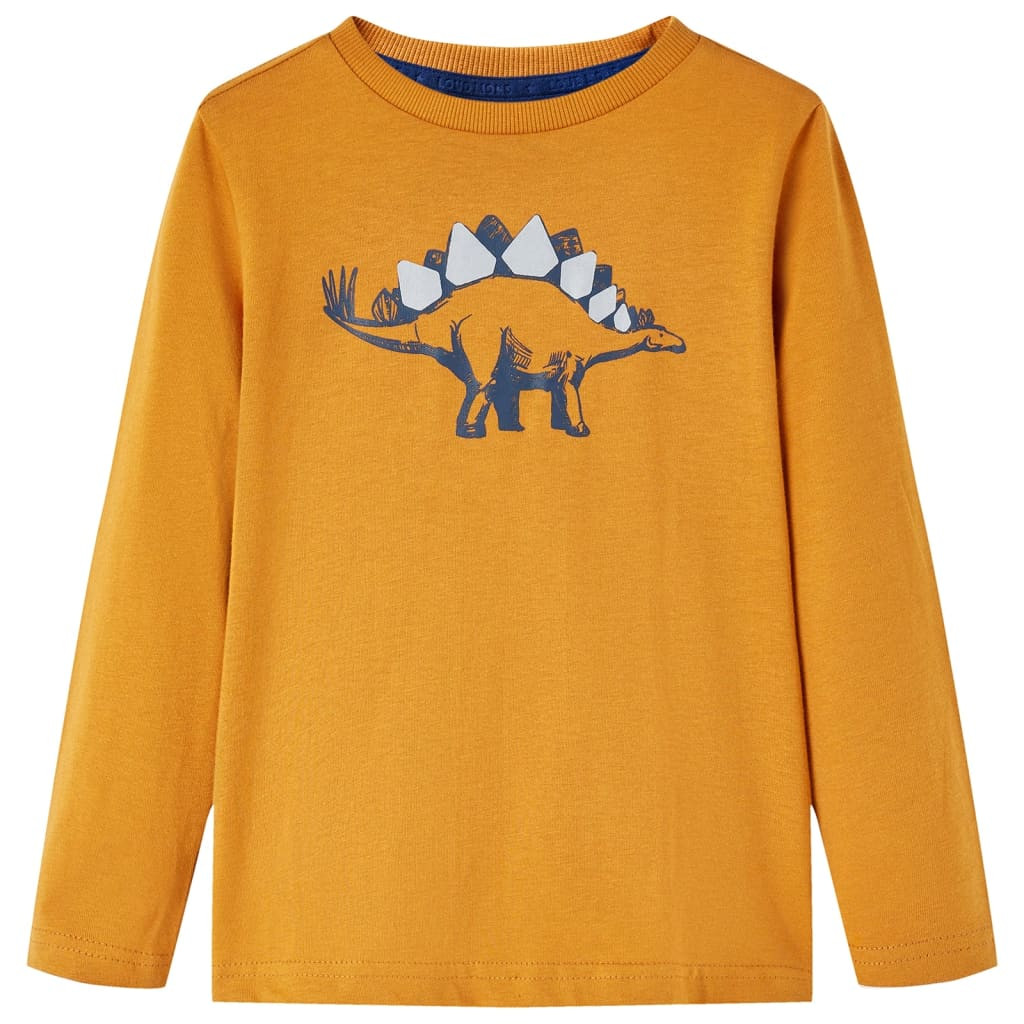 Kinder-Langarmshirt Dunkles Ocker 128