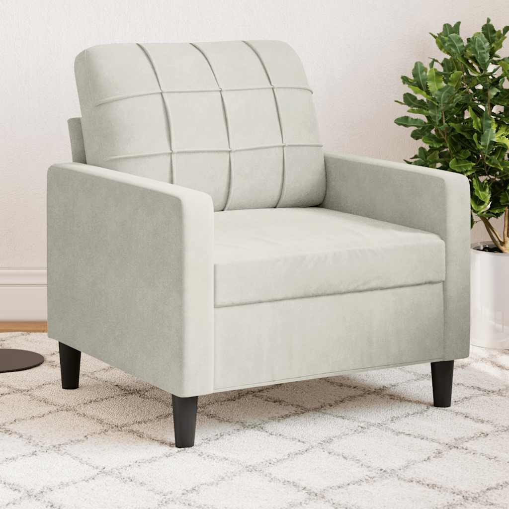 vidaXL Sessel Creme 60 cm Samt