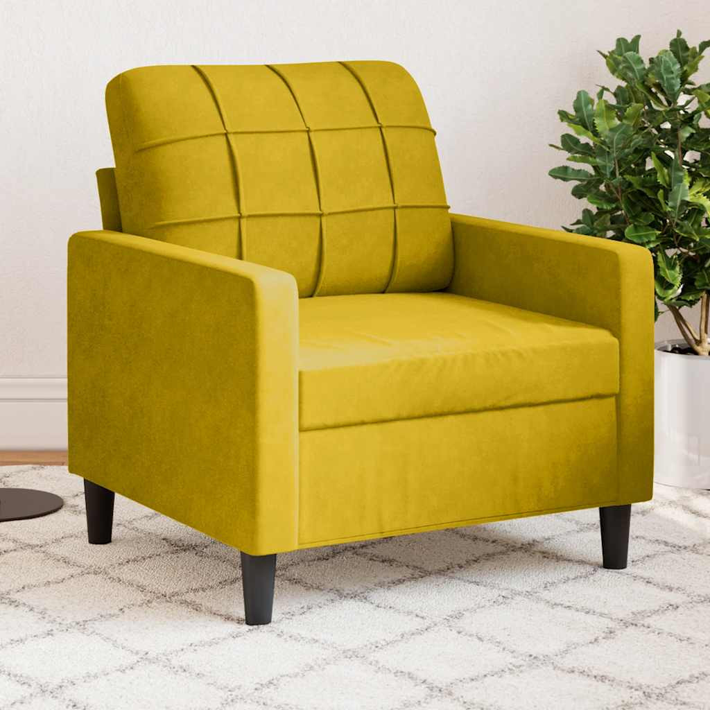 vidaXL Sessel Gelb 60 cm Samt