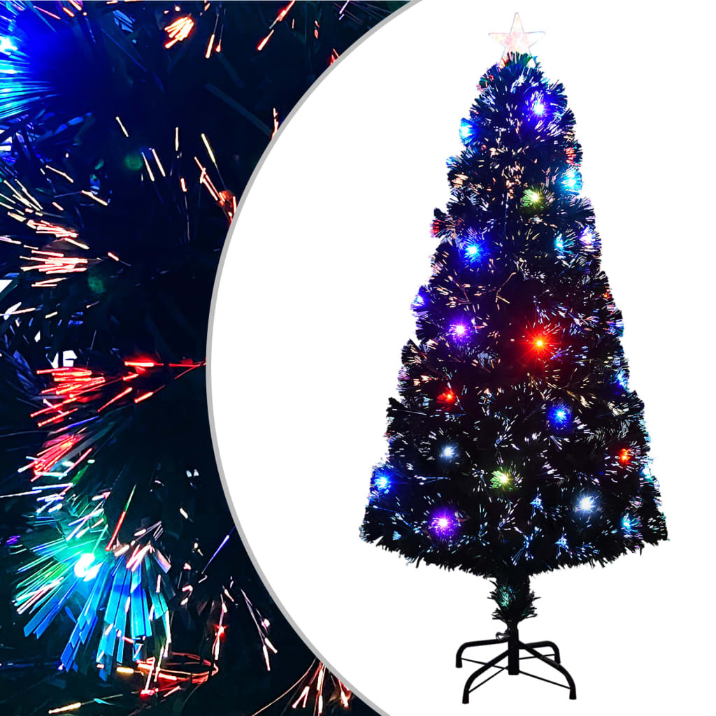 vidaXL Vorbeleuchteter Weihnachtsbaum mit Ständer und LED 150 cm Glasfaser