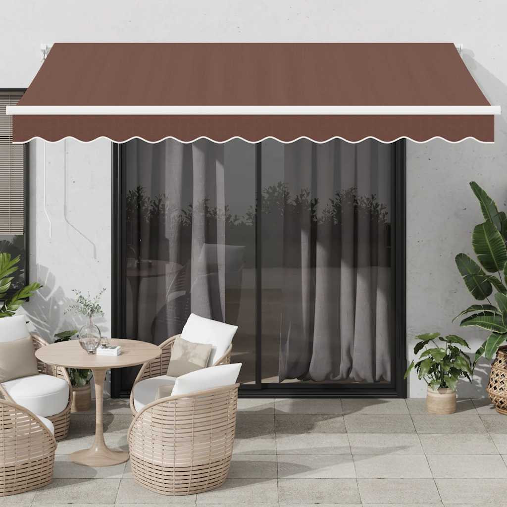 vidaXL Markise Manuell mit LED Braun 350x250 cm