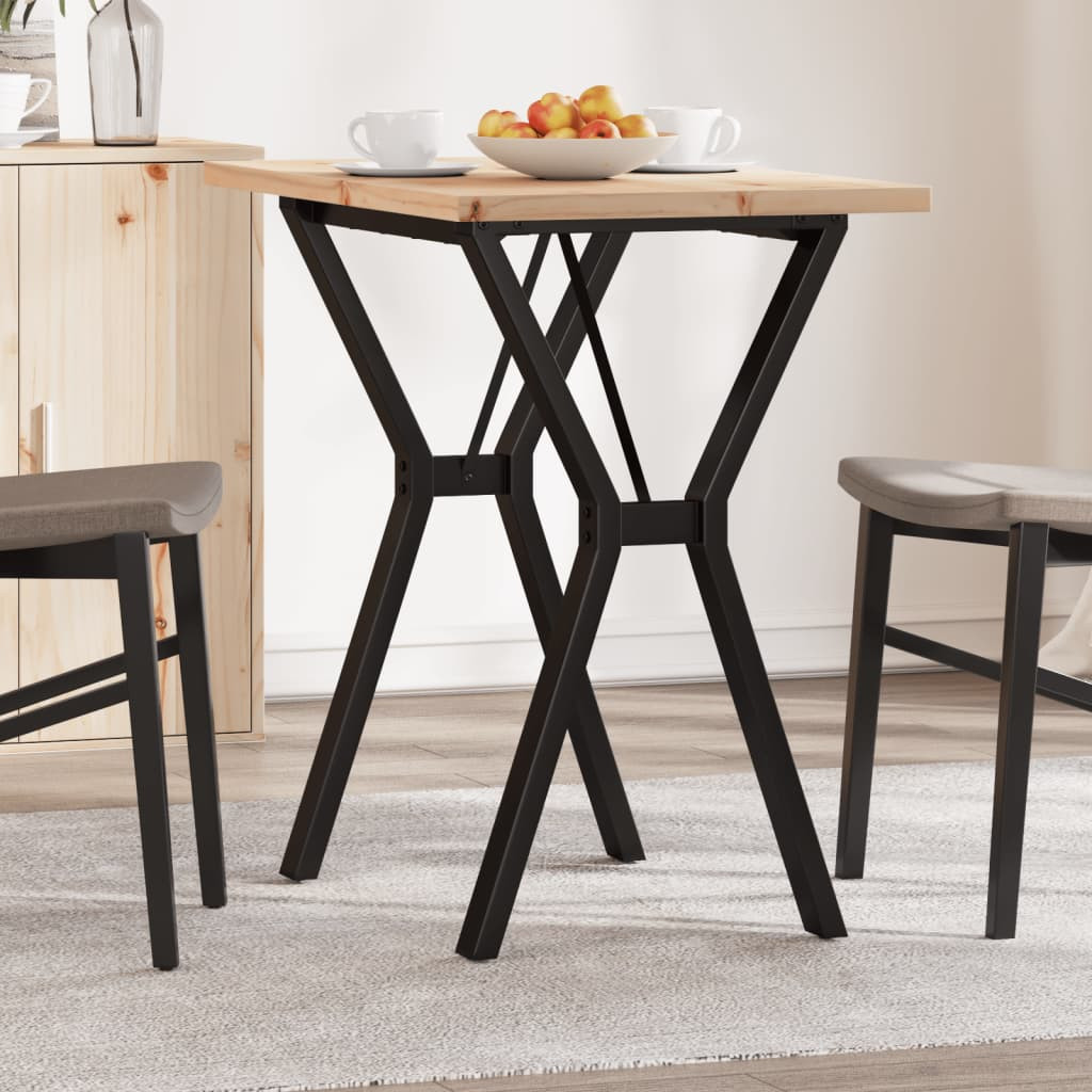 vidaXL Esstisch Y-Gestell 80x50x75,5 cm Massivholz Kiefer & Stahl