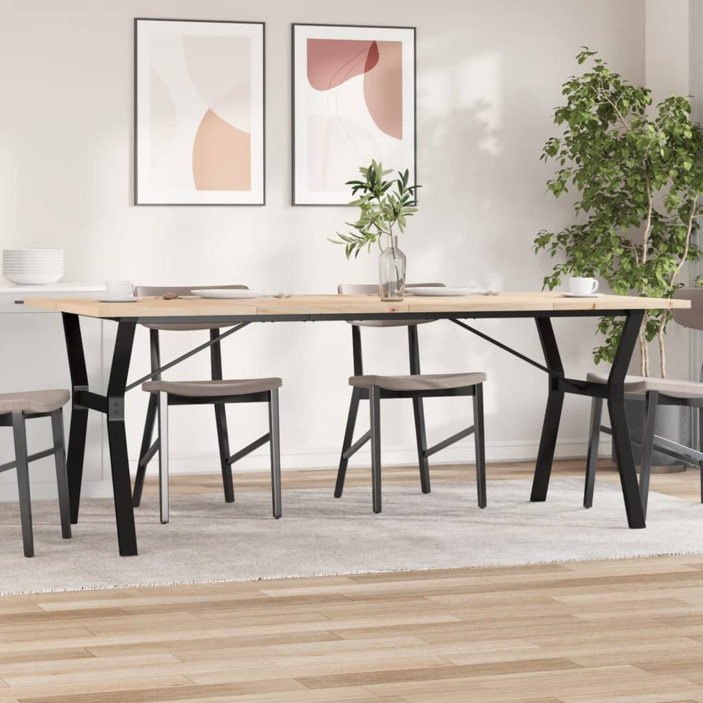 vidaXL Esstisch Y-Gestell 200x100x75,5cm Massivholz Kiefer & Stahl