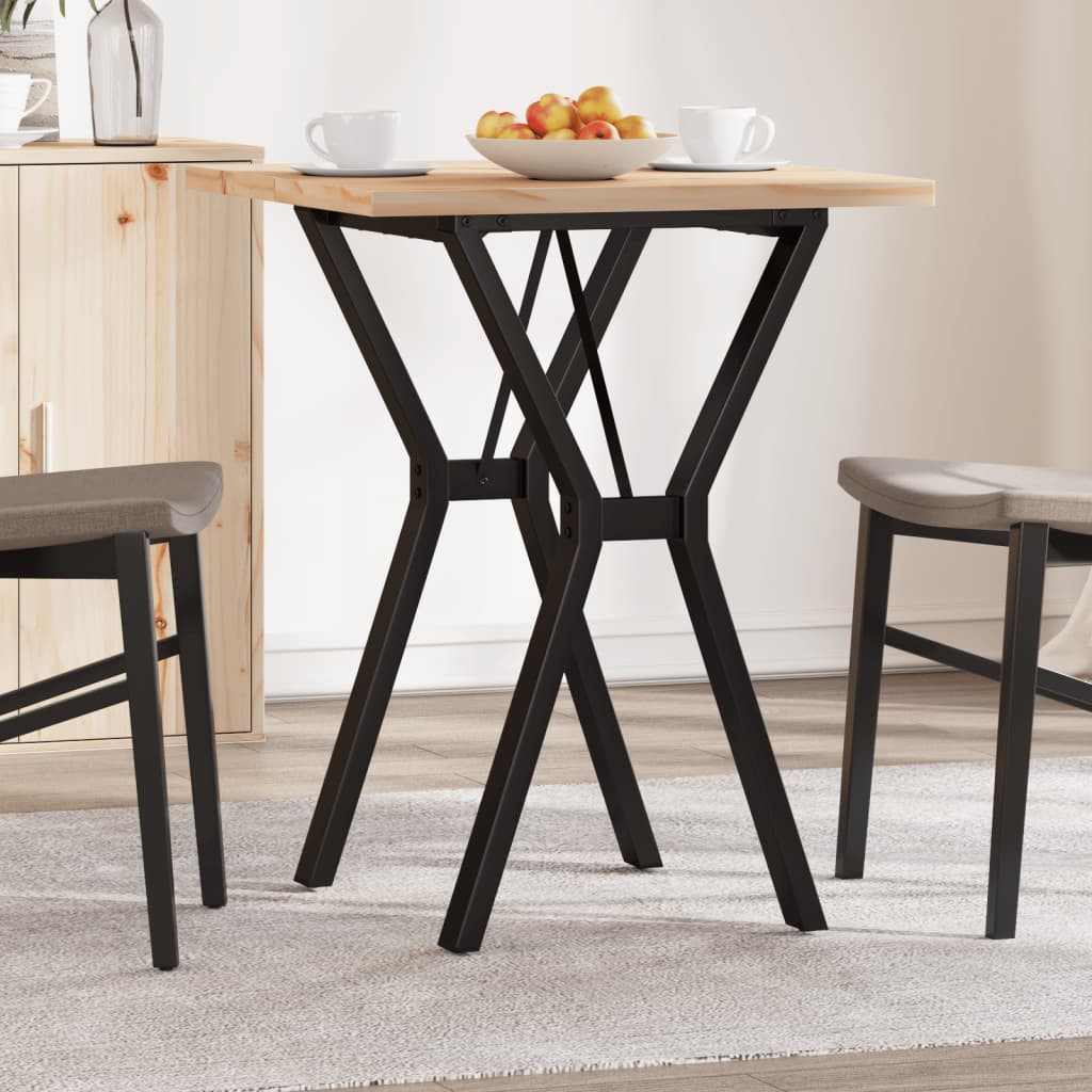 vidaXL Esstisch Y-Gestell 60x60x75,5cm Massivholz Kiefer und Stahl