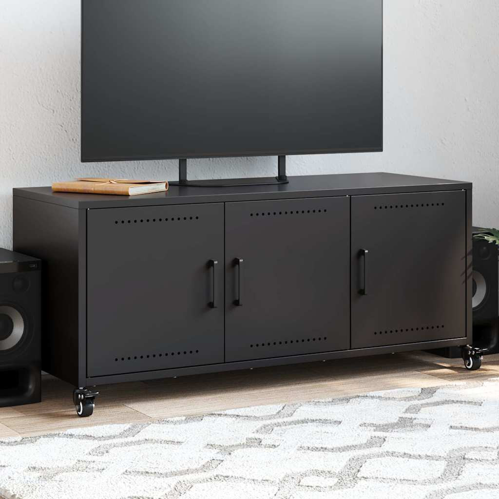 vidaXL TV-Schrank Schwarz 100,5x39x43,5 cm Stahl