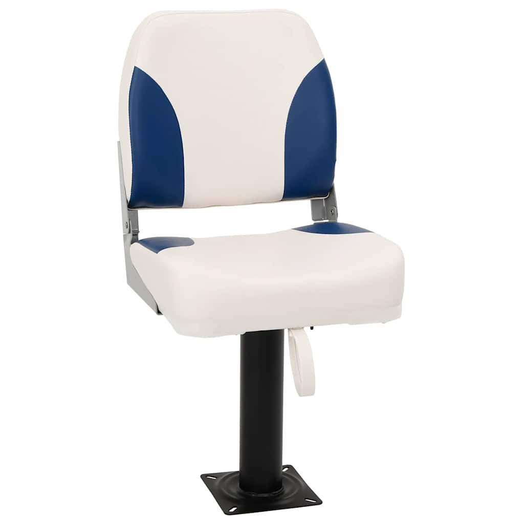 vidaXL Klappbarer Bootssitz 1 Set Blau und Weiß 41x36x48 cm