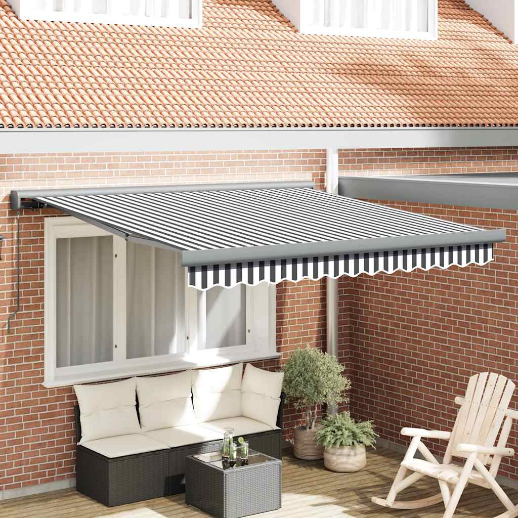 vidaXL Markise Einziehbar Anthrazit und Weiß 3x2,5 m Stoff & Aluminium