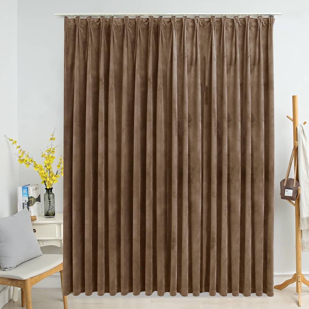 vidaXL Verdunkelungsvorhang mit Haken Samt Beige 290 x 245 cm