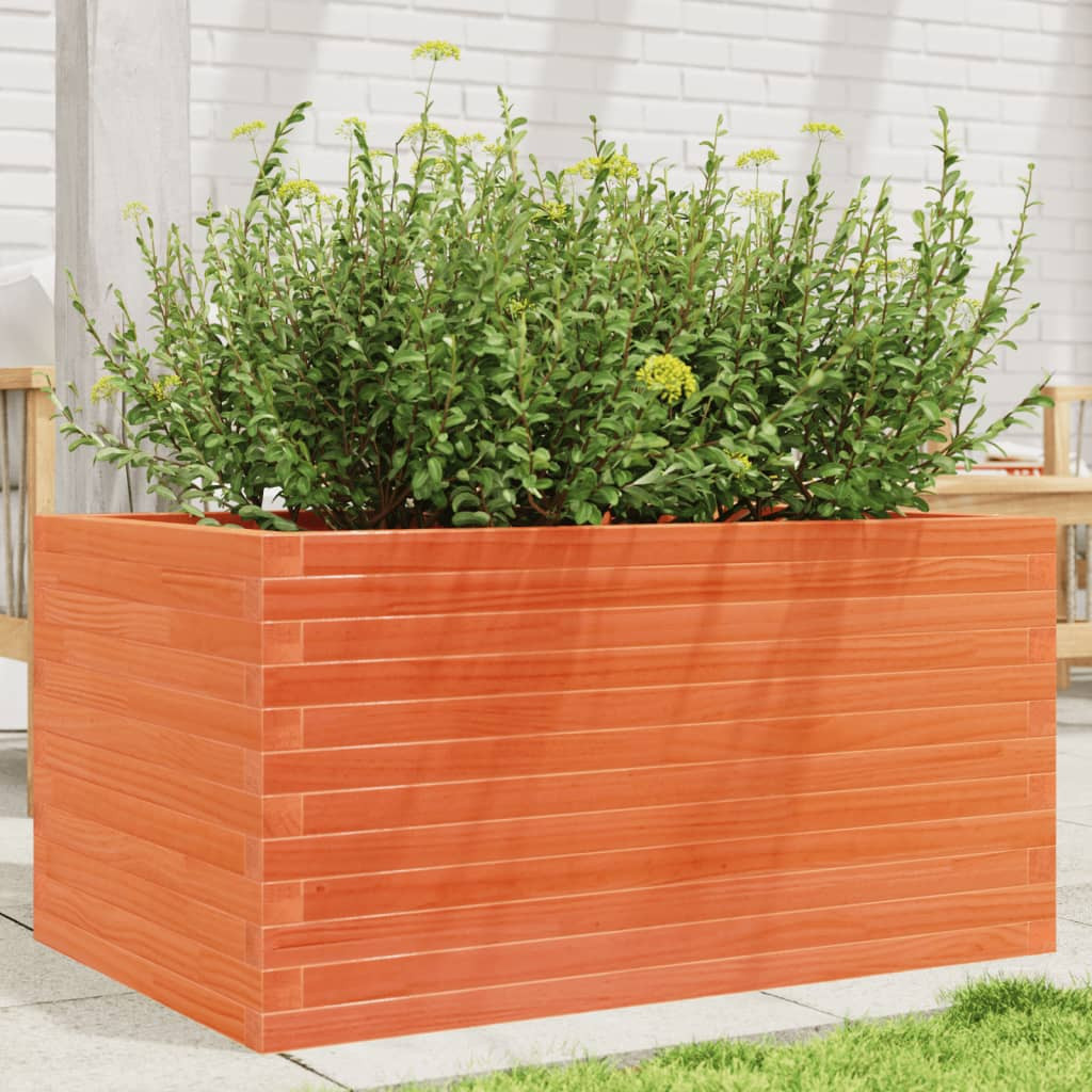 vidaXL Pflanzkübel Wachsbraun 90x60x45,5 cm Massivholz Kiefer