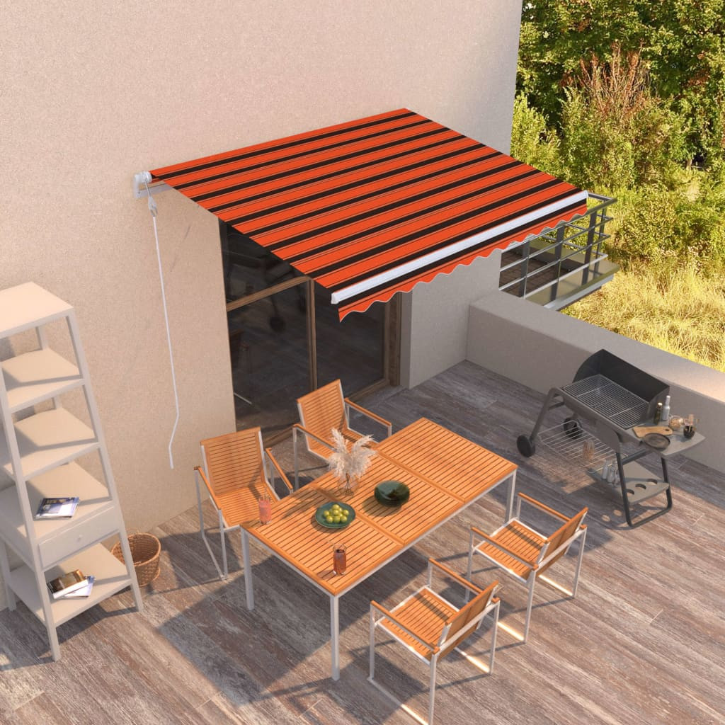 vidaXL Markise Automatisch Einziehbar 300x250 cm Orange und Braun