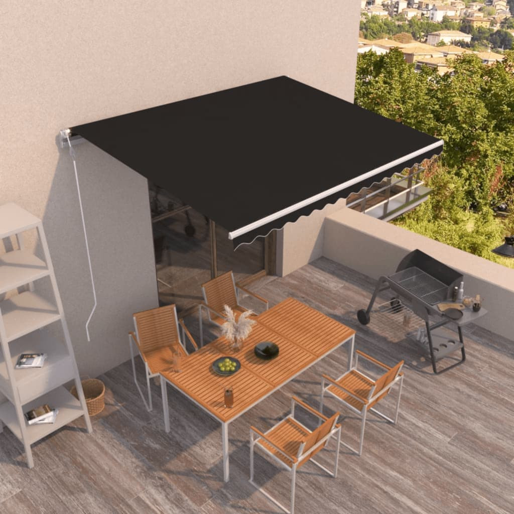 vidaXL Markise Automatisch Einziehbar 400x350 cm Anthrazit
