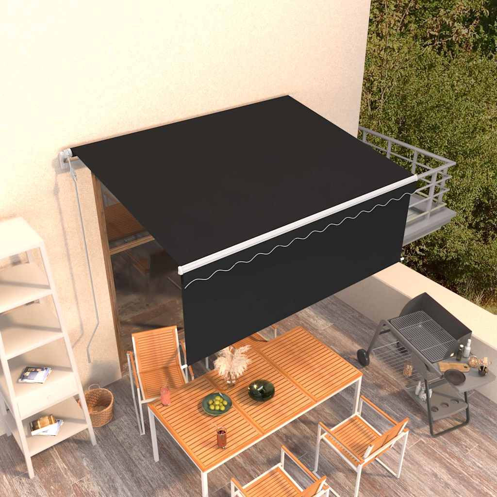 vidaXL Markise Automatisch Einziehbar mit Volant 3,5x2,5 m Anthrazit