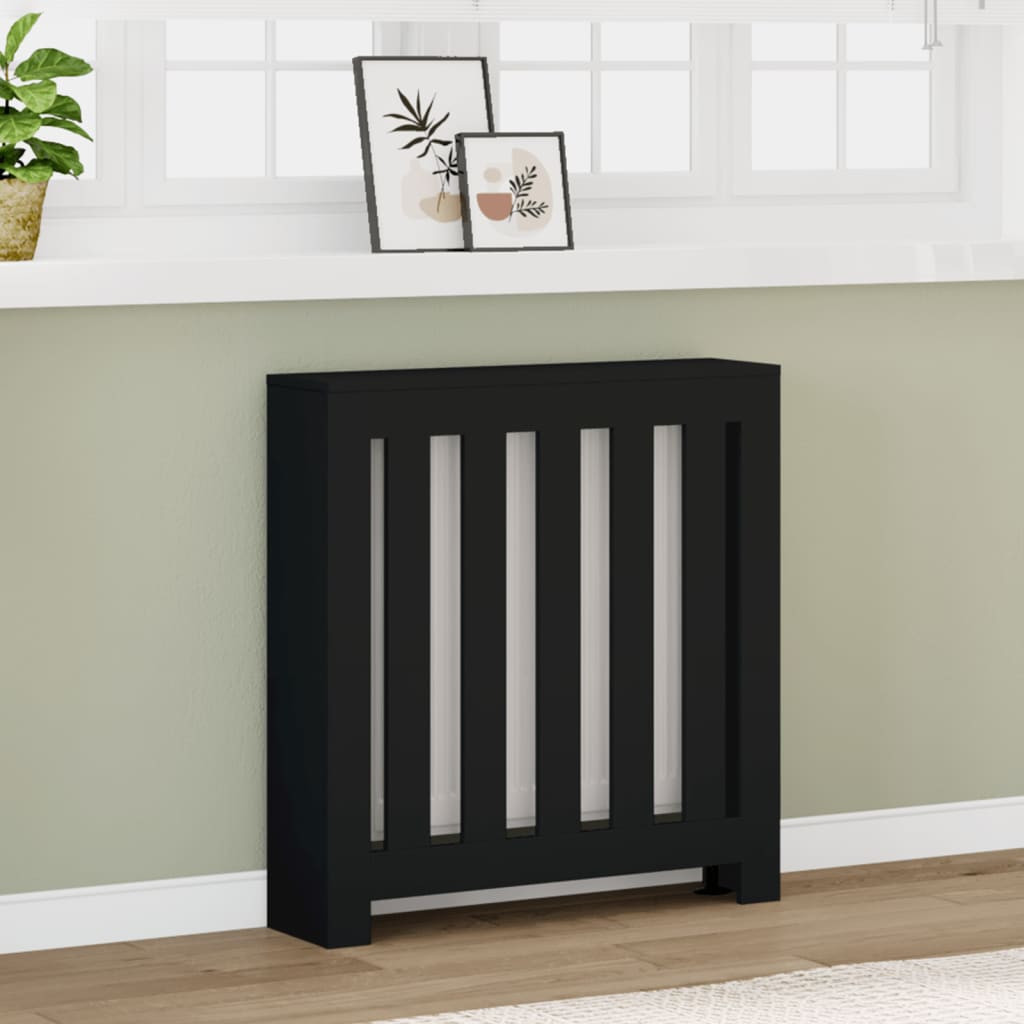 vidaXL Heizkörperverkleidung Schwarz 78x20x82 cm Holzwerkstoff