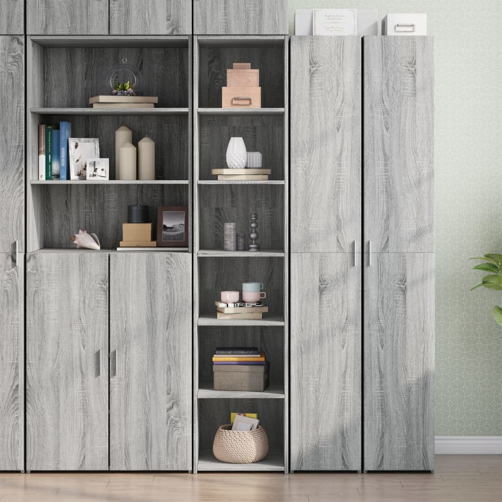 vidaXL Highboard Grau Sonoma-Eiche 40x41x185 cm Holzwerkstoff