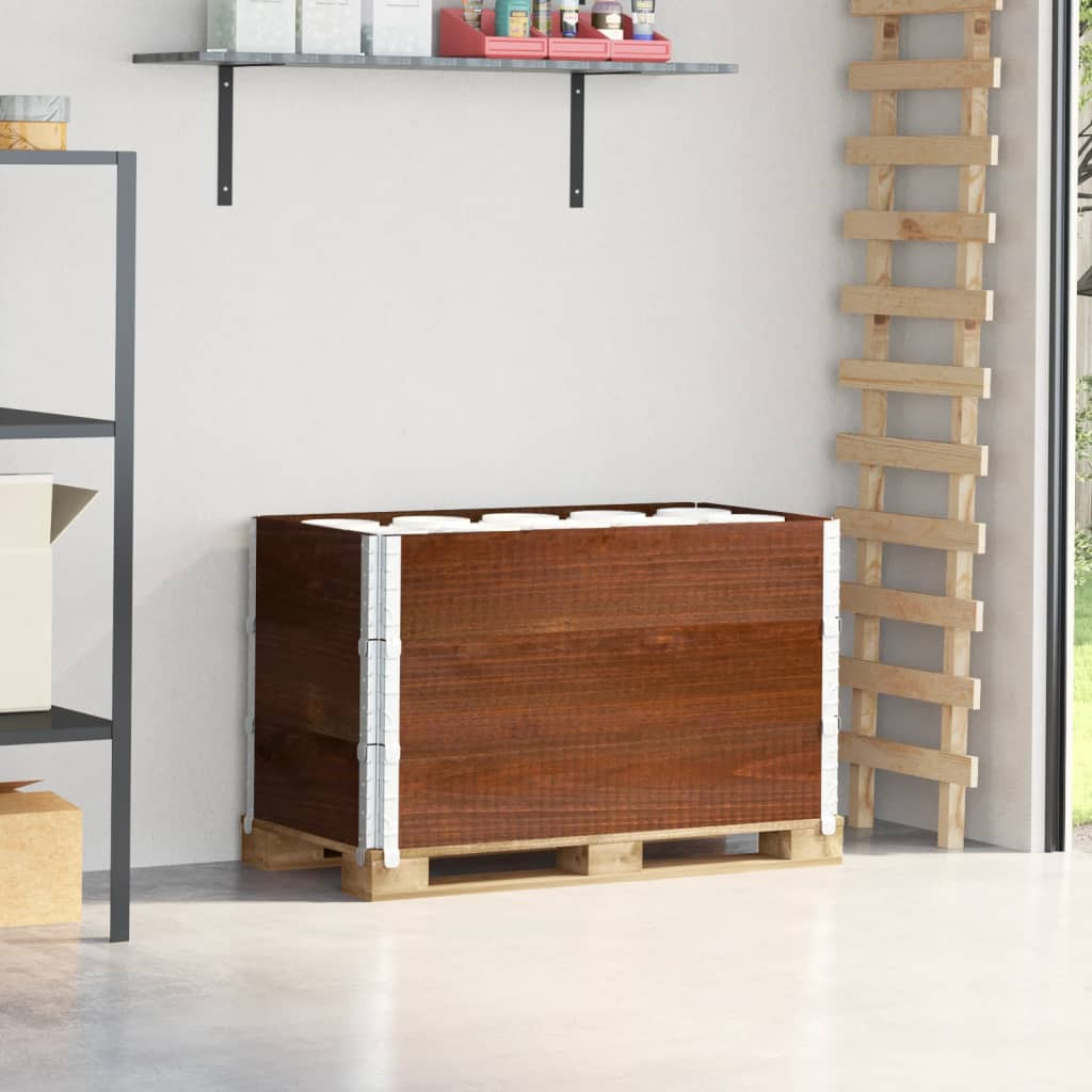 vidaXL Paletten-Aufsatzrahmen 3 Stk. Braun 100x50 cm Massivholz Kiefer