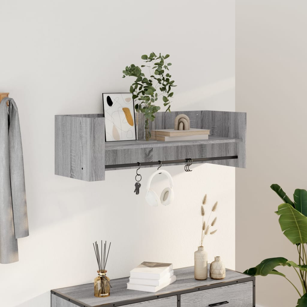 vidaXL Wandregal Grau Sonoma 100x35x30,5 cm Holzwerkstoff