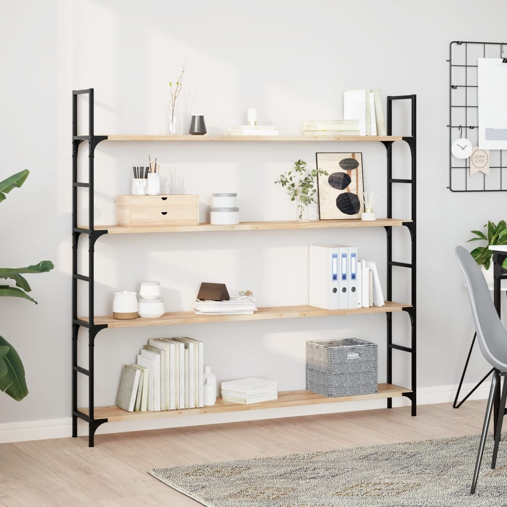 vidaXL Schweberegale 2 Stk. 140x20x2 cm Massivholz Akazie Unbehandelt