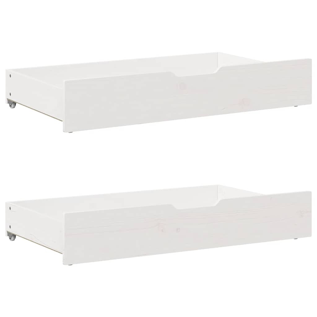 vidaXL Bettschubladen 2 Stk. Weiß 95x55x17 cm Massivholz Kiefer