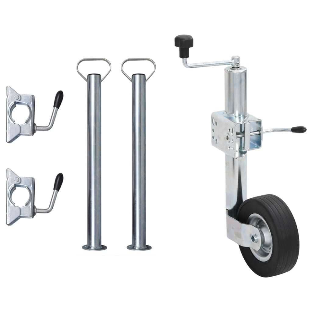 vidaXL Stützrad 60 mm mit 2 Stützrohren und 3 Klemmen