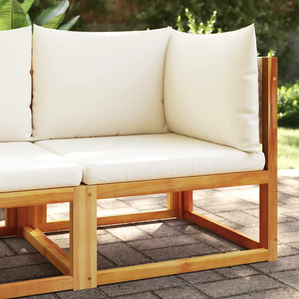 vidaXL Gartensofa-Ecke mit Kissen Holz Akazie & Rattan