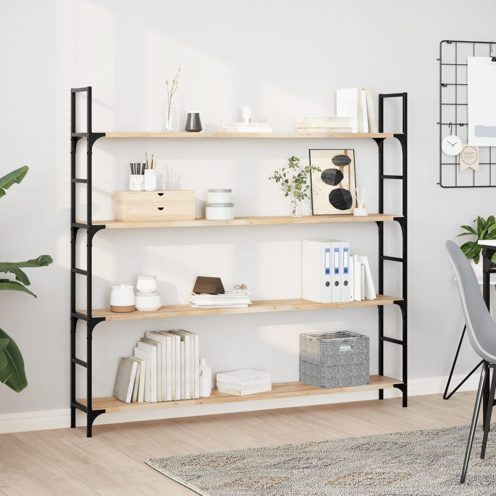 vidaXL Schweberegale 3 Stk. 160x20x2 cm Massivholz Akazie Unbehandelt