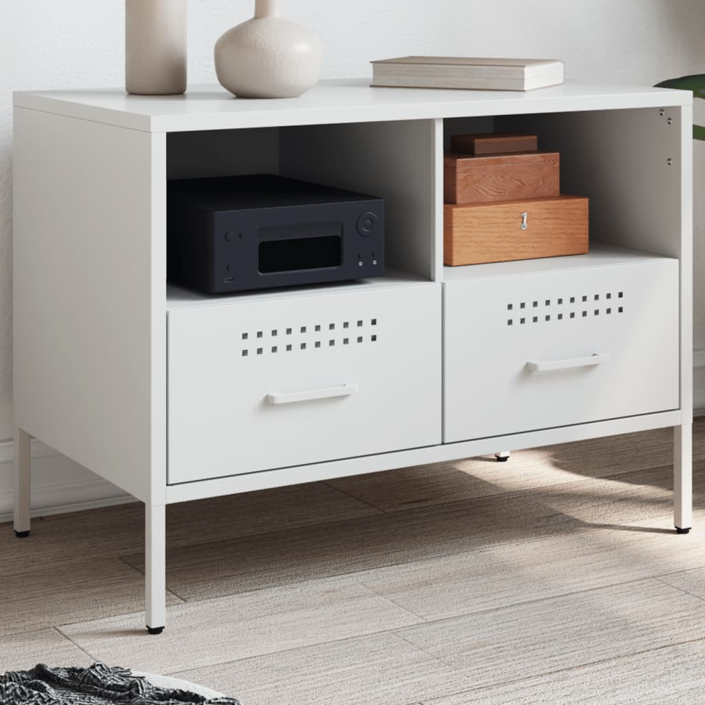 vidaXL TV-Schrank Weiß 68x39x50,5 cm Stahl