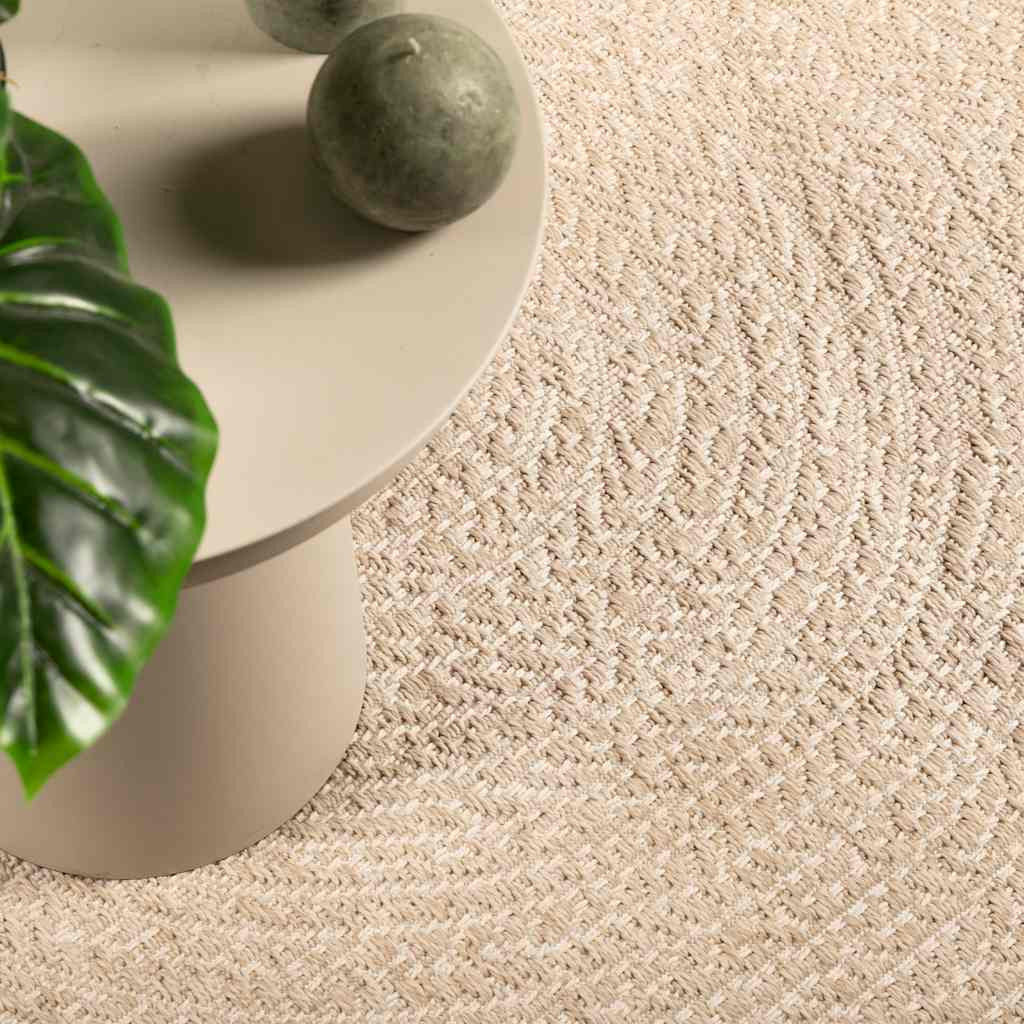 vidaXL Teppich ZIZUR Beige 140x200 cm Jute-Optik Indoor und Outdoor