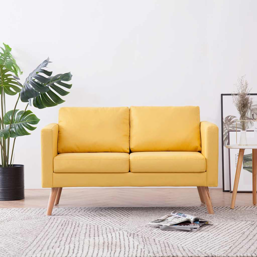 vidaXL 2-Sitzer-Sofa Stoff Gelb