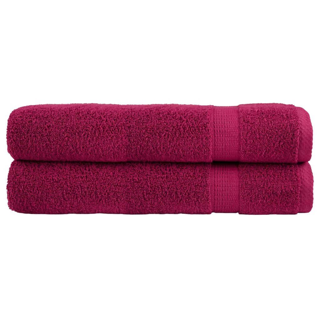 vidaXL Premium Handtücher SOLUND 2 Stk. Bordeaux 100x200 cm 600 g/m²