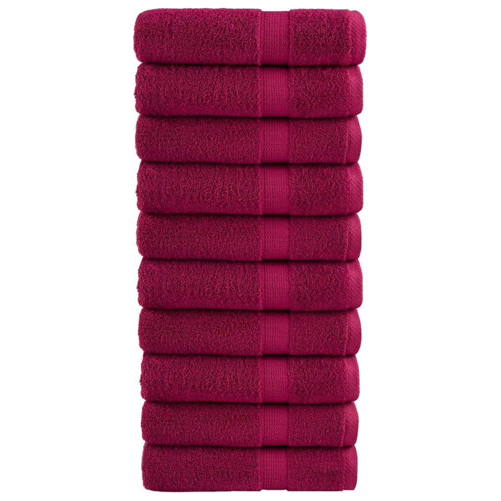 vidaXL Premium Duschtücher SOLUND 10 Stk. Bordeaux 70x140 cm 600 g/qm