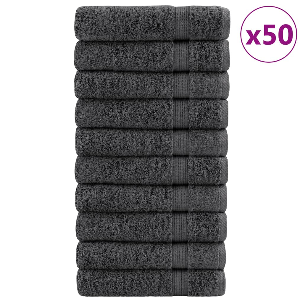 vidaXL Premium Handtücher SOLUND 50 Stk. Anthrazit 50x100 cm 600 g/m²