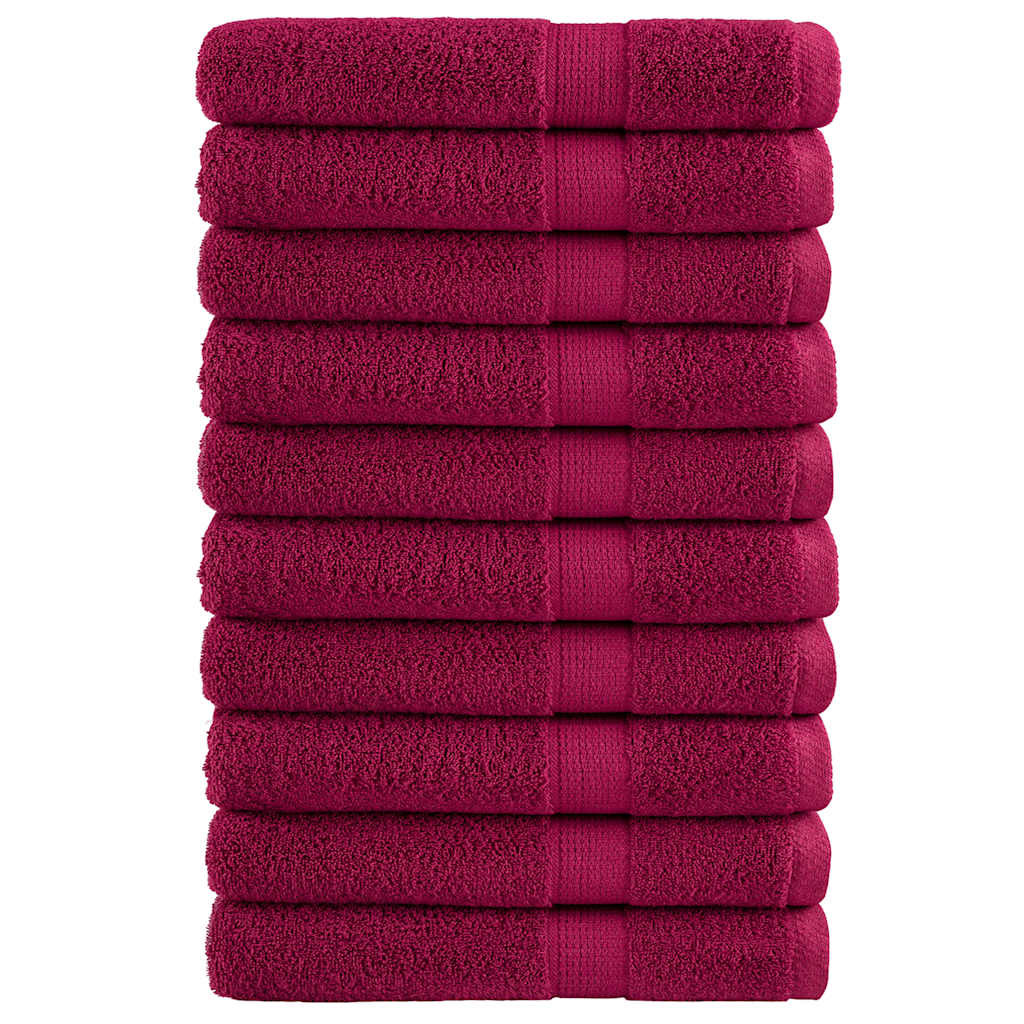 vidaXL Premium Handtücher SOLUND 10 Stk. Bordeaux 100x200 cm 600 g/m²