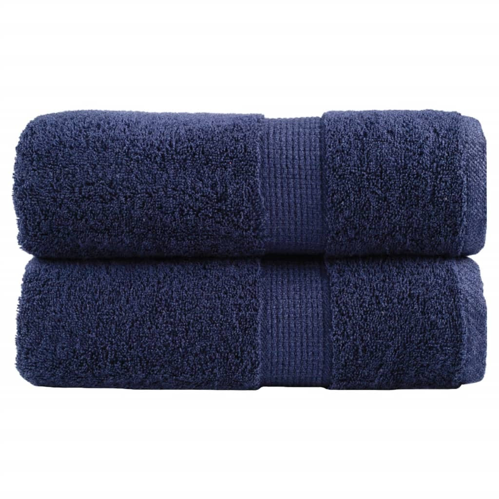 vidaXL Premium Gästetücher SOLUND 2 Stk. Marineblau 30x50 cm 600 g/m²