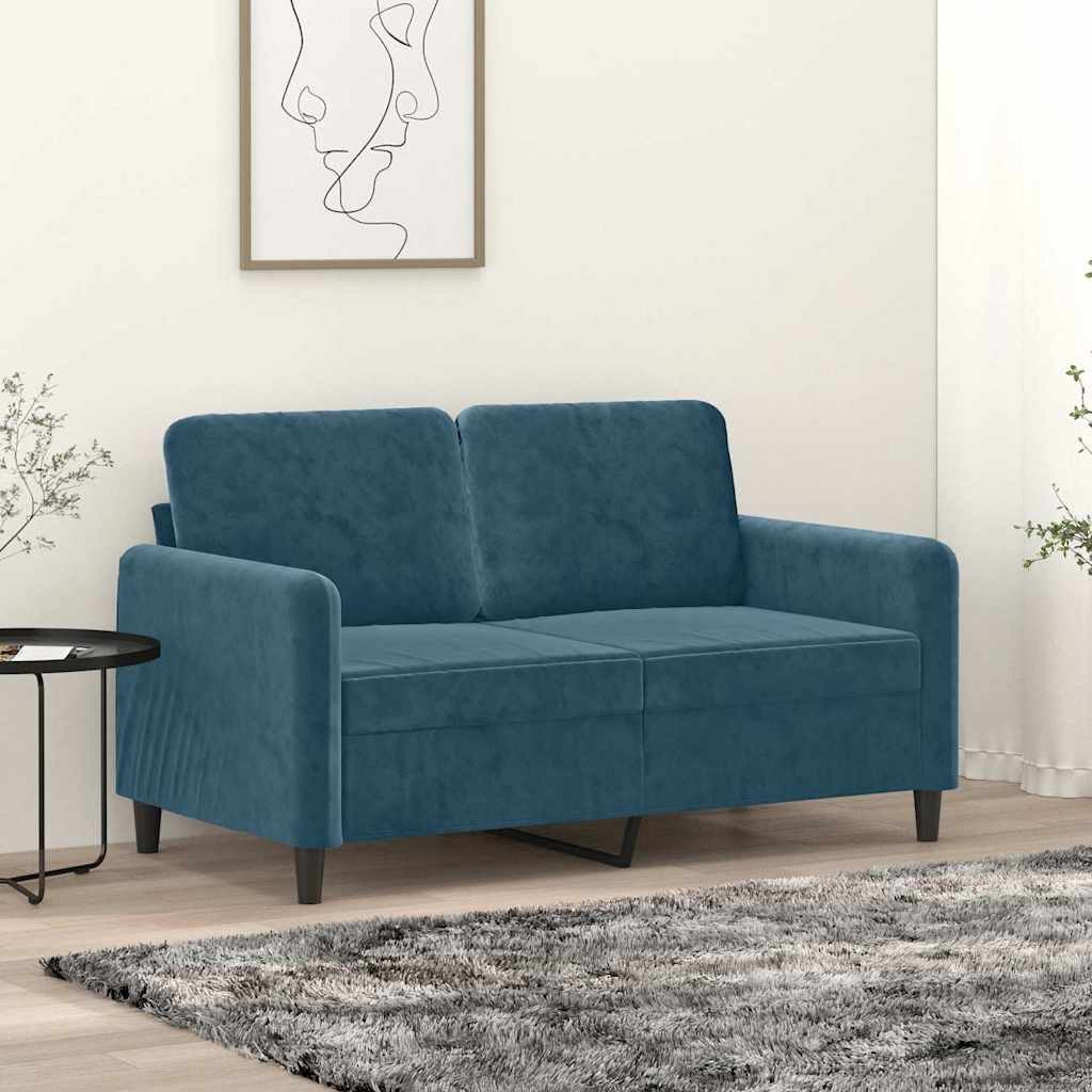 vidaXL 2-Sitzer-Sofa Blau 120 cm Samt