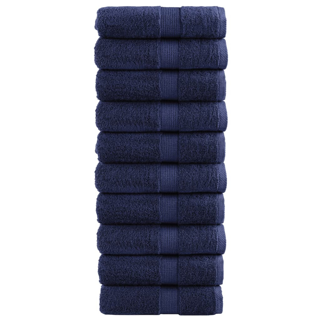 vidaXL Premium Gästetücher SOLUND 10 Stk. Marineblau 30x50 cm 600 g/m²
