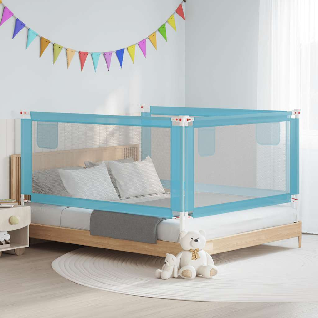 vidaXL Kleinkind-Bettschutzgitter Blau 180x25 cm Stoff
