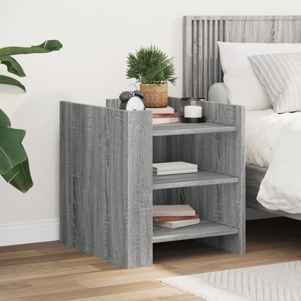 vidaXL Nachttisch Grau Sonoma 45x50x50 cm Holzwerkstoff