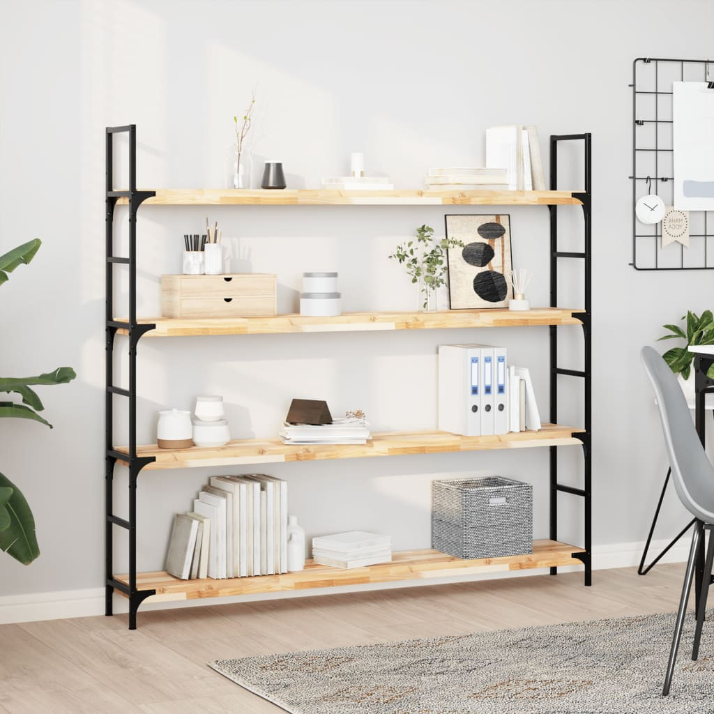 vidaXL Schweberegale 4 Stk. 140x20x4 cm Massivholz Akazie Unbehandelt