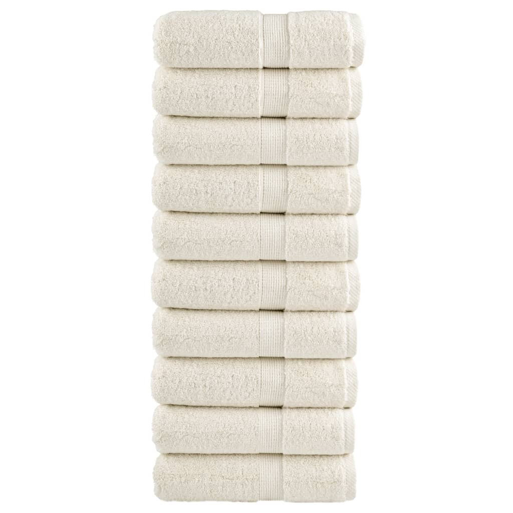 vidaXL Premium Waschhandtücher SOLUND 10 Stück Creme 30x30 cm 600 g/m²