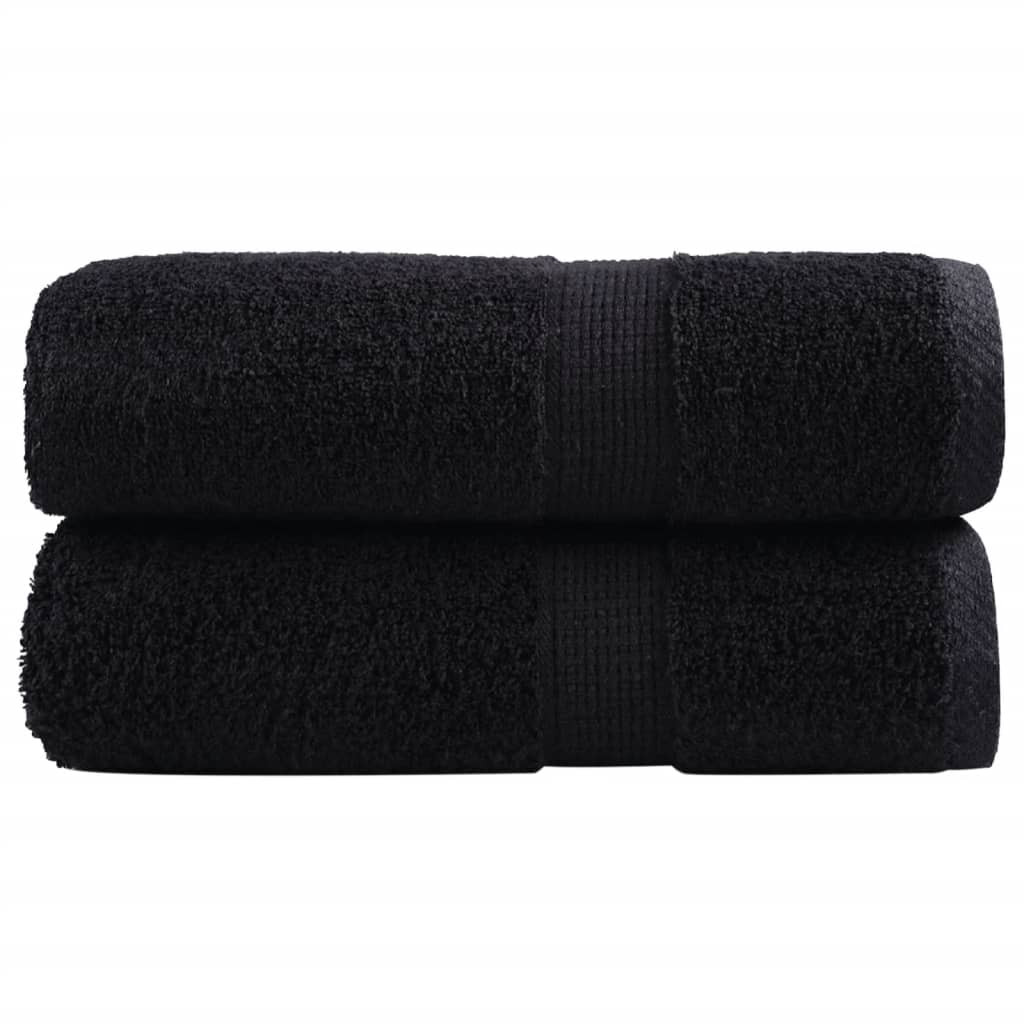 vidaXL Premium-Gästetücher SOLUND 2 Stk. Schwarz 30x50 cm 600 g/m²