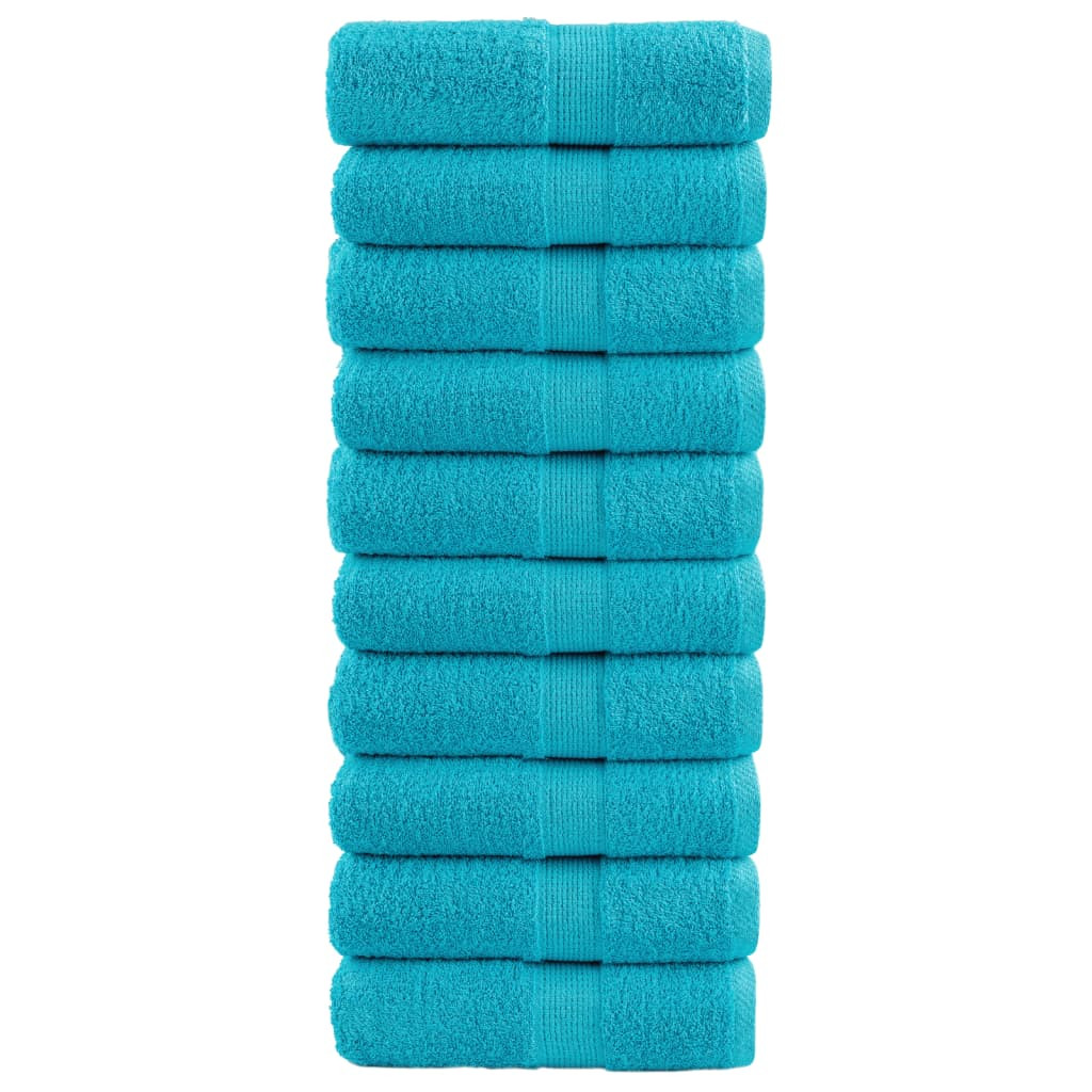 vidaXL Premium-Gästetücher SOLUND 10 Stk. Türkis 30x50 cm 600 g/m²